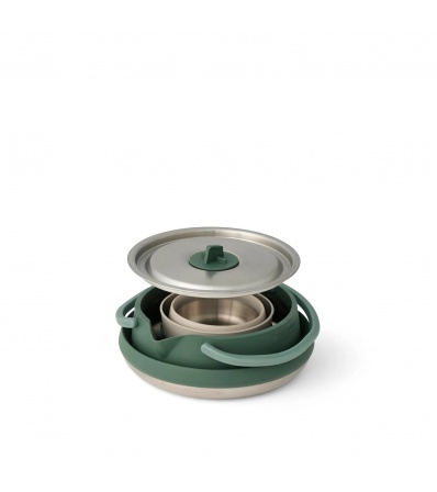 Комплект за готвене Sea To Summit Detour Stainless Steel Collapsible Kettle Cook Set 1.6l - 3 piece